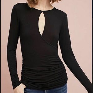 Anthropologie Long sleeve keyhole top